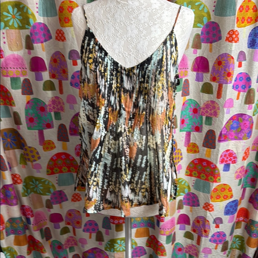 RVCA Multicolor Sheer Spaghetti Strap Women's Top. Medium?